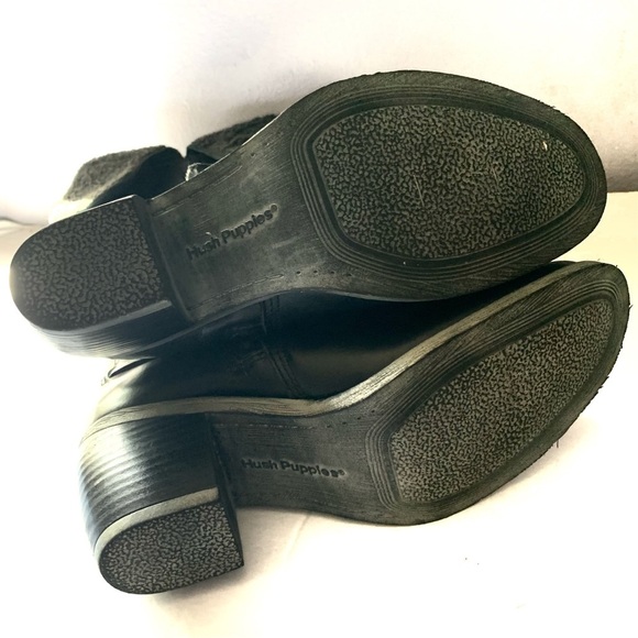 Hush Puppies Black Heeled Boots Ladies Size 6m - Picture 5 of 9